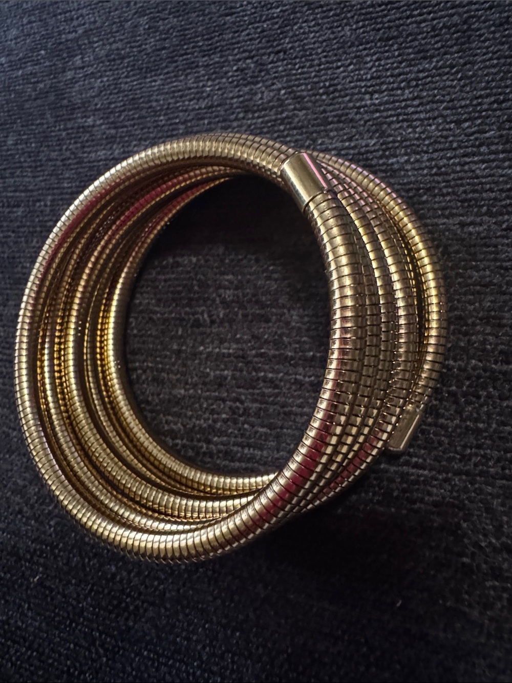 Flexible adjustable stainless steel gold bracelet